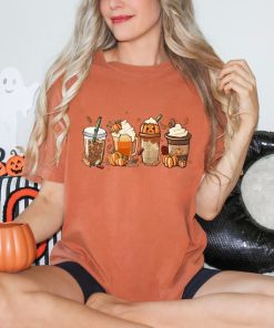 Comfort Colors Fall Coffee Pumpkin Shirt