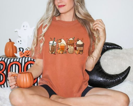 Comfort Colors Fall Coffee Pumpkin Shirt