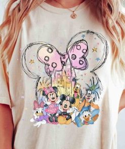 Retro Disney Castle Watercolor Mickey & Friends Shirt