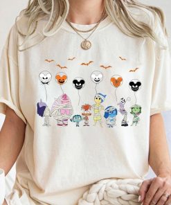 Disney Halloween Inside Out 2 Ghost Balloon Mummy Characters Shirt