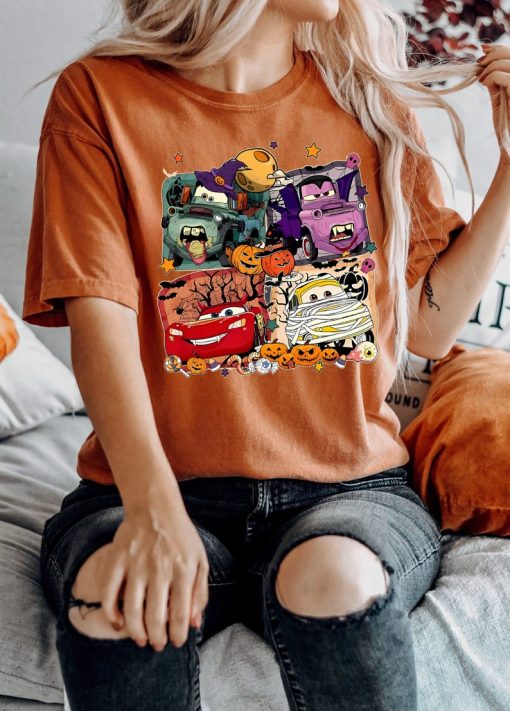 Comfort Colors® Retro Cars Movie Characters Halloween Shirt