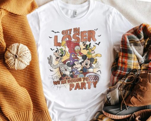 Vintage Mickey And Friends Get In Loser We'Re Going To Party Shirt