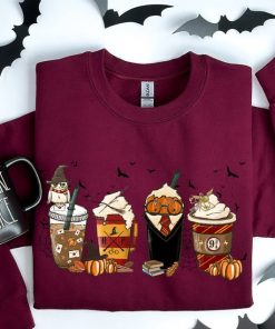 Coffee Cups Sweatshirt, Skull Coffee Cup Sweatshirt, Halloween Hoodie