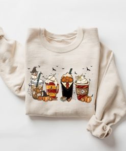 Coffee Cups Sweatshirt, Skull Coffee Cup Sweatshirt, Halloween Hoodie