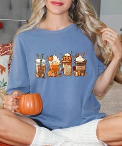 Comfort Colors Fall Coffee Pumpkin Shirt