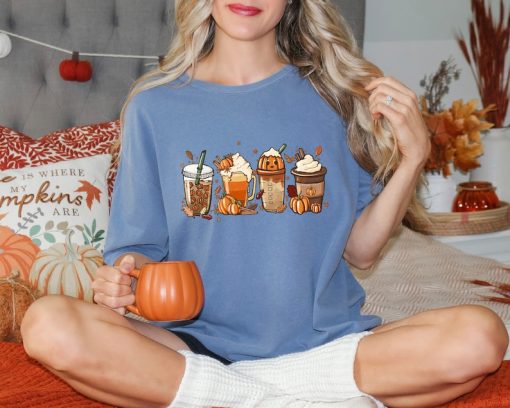 Comfort Colors Fall Coffee Pumpkin Shirt