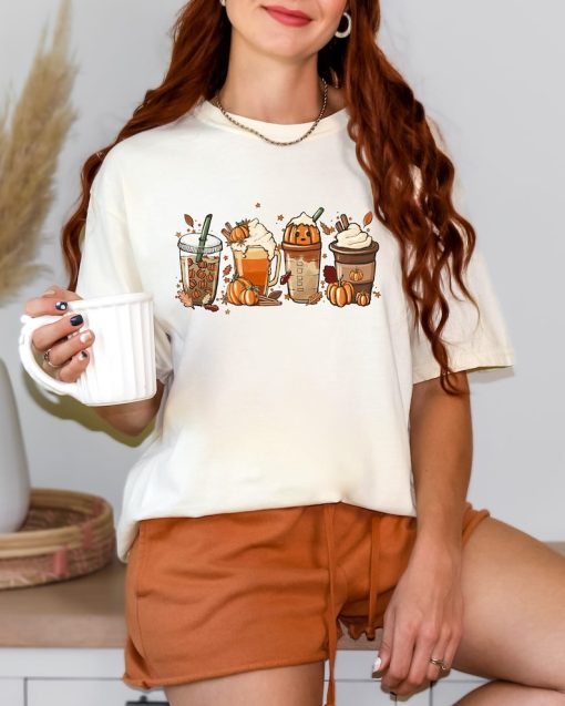 Comfort Colors Fall Coffee Pumpkin Shirt