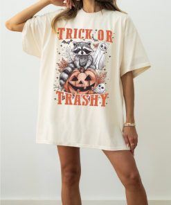 Trick or Trashy Raccoon Halloween Shirt - Retro Raccoon Tee