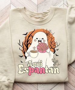 Aqui Espantan Shirt, Spanish Halloween Sweatshirt