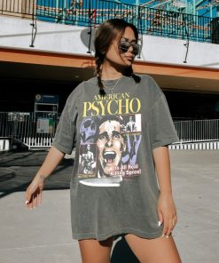 American Psycho Graphic T-Shirt, Retro Horror Movie Bootleg Shirt