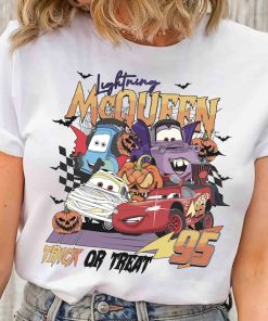 Vintage Disney Cars Halloween Trick Or Treat Shirt, Mcqueen, Mater