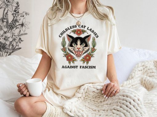 Childless Cat Ladies Against Fascism Shirt, Kamala Harris Shirt