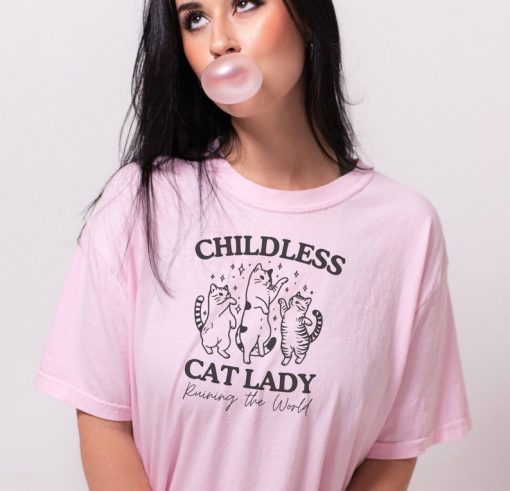 Childless Cat Lady shirt, Feminist Shirt, Vote 2024, Cat Lady Tee