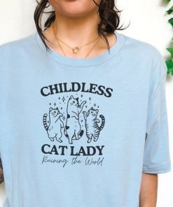 Childless Cat Lady shirt, Feminist Shirt, Vote 2024, Cat Lady Tee