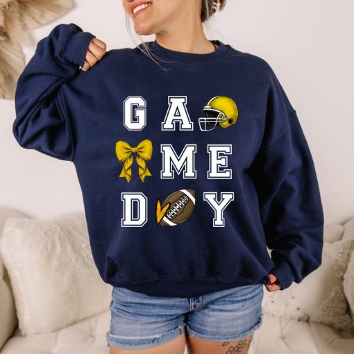 Game Day Shirt, Football Coquette Bow Shirt, Football Bow Shirt