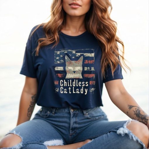 Childless Cat Lady Shirt, 2024 Election Shirt, Vote Blue Shirt