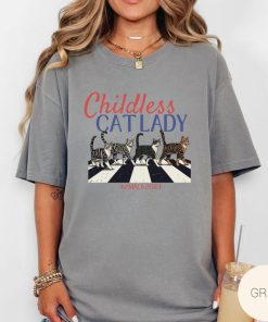 Comfort Colors® Childless Cat Lady Tee, Vote Kamala 2024, I'm With Her