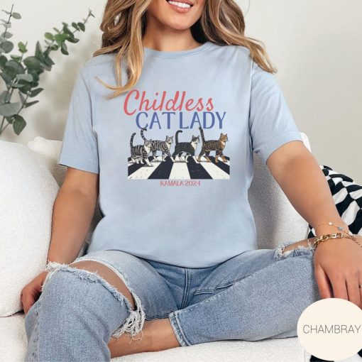 Comfort Colors® Childless Cat Lady Tee, Vote Kamala 2024, I'm With Her