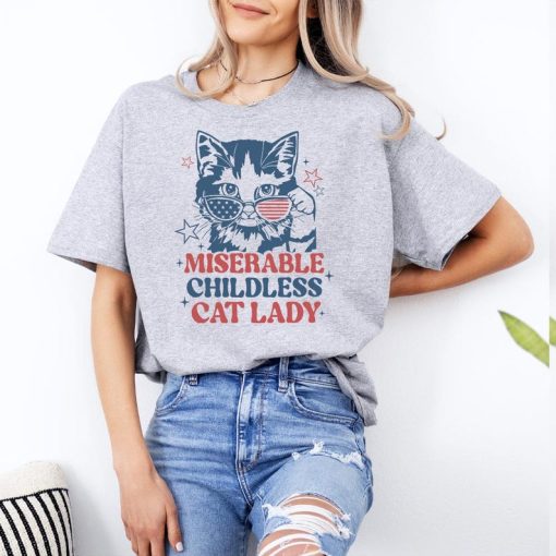 Miserable Childless Cat Lady T-shirt, Madam President Cat Lover Shirt