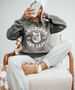 Childless Cat Lady Sweatshirt Comfort Colors Kamala Harris 2024 Shirt