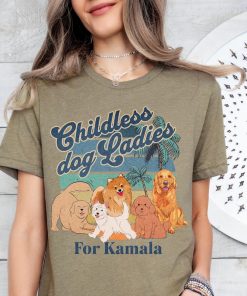 Childless Dog Lady For Kamala Harris 2024 Shirt Kamala Coconut Tree