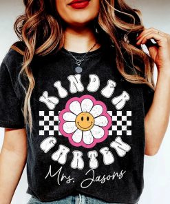 Retro Kindergarten Shirt, Custom Name Kindergarten Teacher Shirt