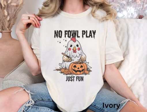 Halloween Shirt Chicken Shirt Ghost Shirt Trick or Treat Halloween