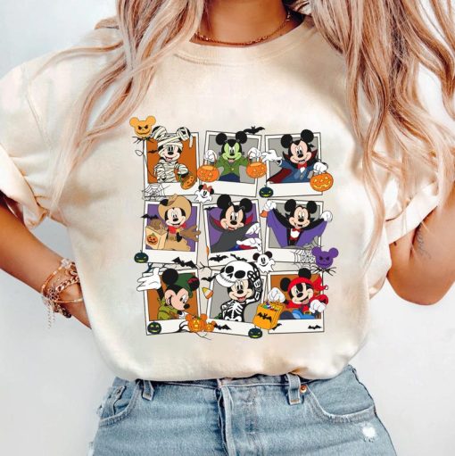 Mickey Mouse Photo Group Halloween Shirt, Disney Spooky Season Tshirt