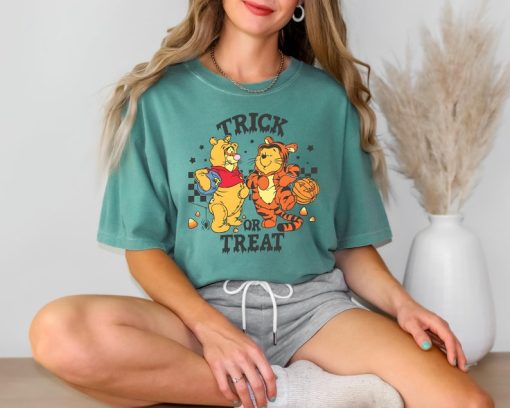 Comfort Colors Retro Halloween Trick Or Treat Winnie The Pooh And Tigg