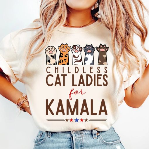 Childless Cat Ladies For Kamala Shirt, Kameowla Brat Shirts