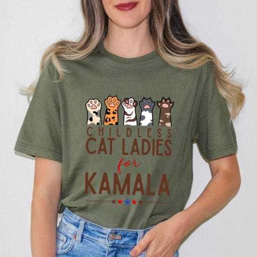 Childless Cat Ladies For Kamala Shirt, Kameowla Brat Shirts