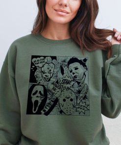 Halloween Horror Characters Sweatshirt, Scary Movie Sweatshirt