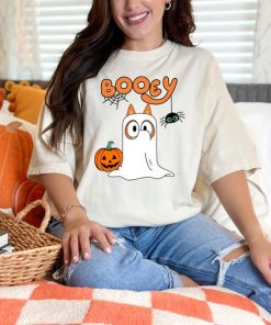 Booey Bluey Comfort Colors Halloween Shirt in Pepper and Ivory