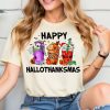 Happy HalloThanksMas Coffe Shirt, Funny Gnome Shirt