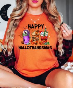 Happy HalloThanksMas Coffe Shirt, Funny Gnome Shirt