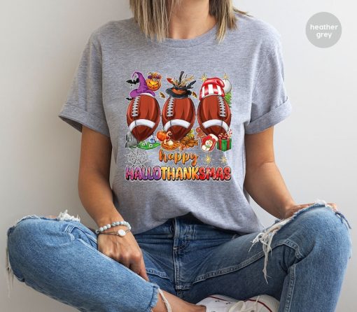 Happy Hallothanksmas Football Shirt, Football Halloween Shirt