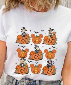 Vintage Disney Princess Pumpkin Halloween Matching Shirt