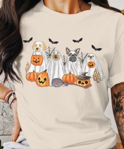 Spooky Squad Ghost Dogs Halloween T-Shirt-Funny Halloween Shirt For Wo