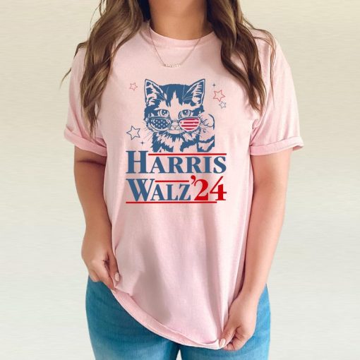 Harris Walz Shirts, VOTE Like a Childless Cat Lady shirt