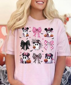 Coquette Halloween Shirt, Coquette Pink Bow Ghost Shirts