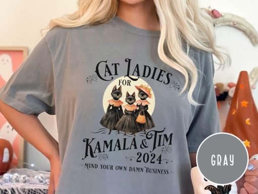 Halloween Cat Lady Shirt, Funny Kamala Harris 2024 Shirt