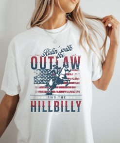 Ridin With The Outlaw And The Hillbilly Trump Shirt 2024 Election