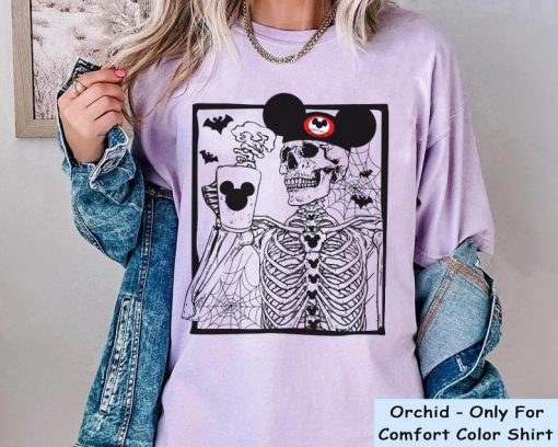 Vintage Skeleton Mickey Ears Shirt, Disney Skeleton Shirt