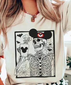 Vintage Skeleton Mickey Ears Shirt, Disney Skeleton Shirt