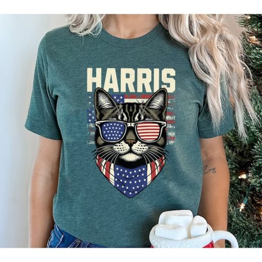 Harris Patriotic Cat Tee, Childless Cat Lady T-Shirt, Voting Shirt