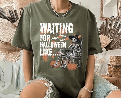 Just Waiting For Halloween, Funny Halloween Sweatshirt