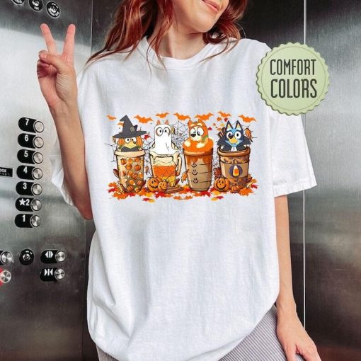 Bluey Halloween Comfort colors shirt, Kids Spooky Season T-shirt