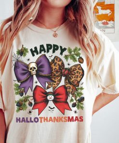 Coquette Happy Hallothanksmas Shirt Bow Happy Halloween Thanksgiving C