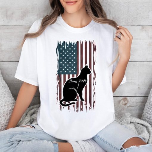 Cat Lady Kamala Harris Shirt Vote Shirt Harris 2024 Shirt Vote Blue