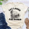 Kamala Harris Cat Lady Tshirt 2024 Presidential Race Vote Blue Madam